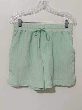 House of Harlow 1960 Light Green Crinkle Shorts Drawstring Waist Women's Size S